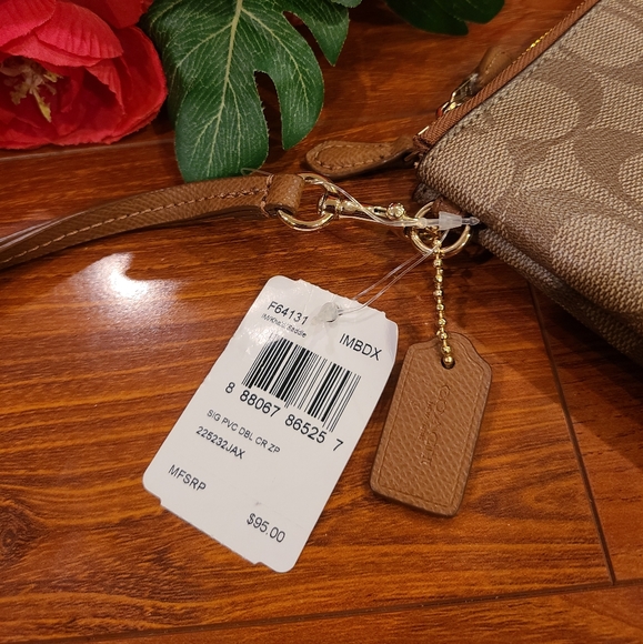 Coach Brown Signature Lesther Wristlets - Picture 5 of 6